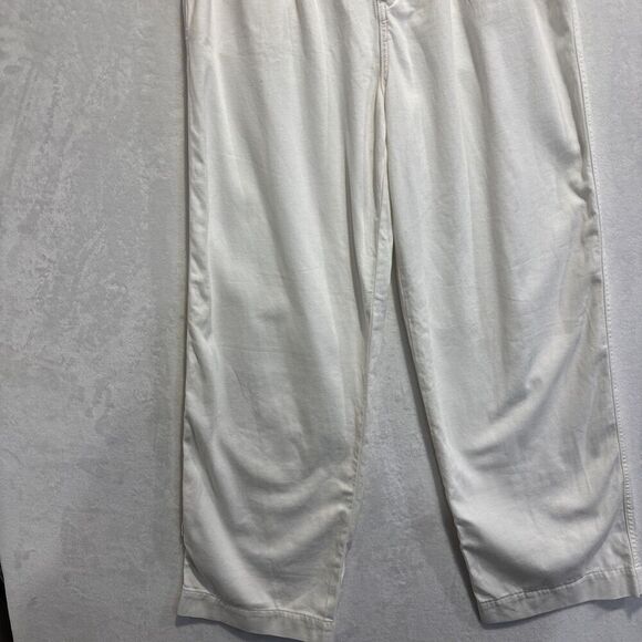Free People Women's Abby Pleated Baggy Chino High Rise Pants Size 2 Cream Ivory - Picture 4 of 14